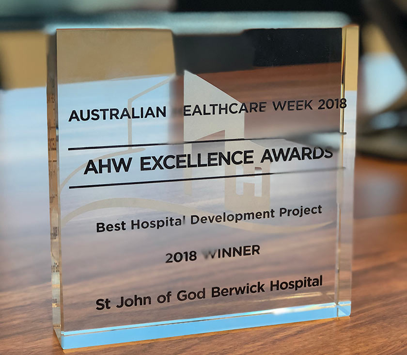 Australian Health Care Award Best Hospital Development 2018