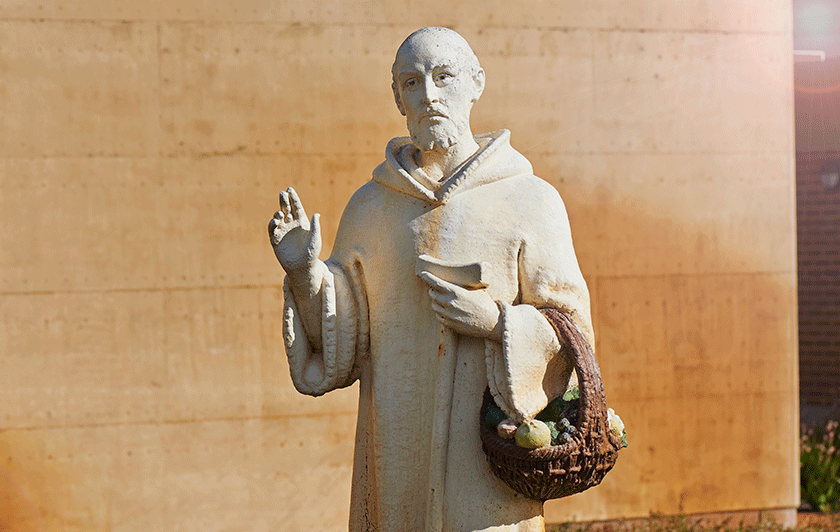 Statue of St John of God in the gardens