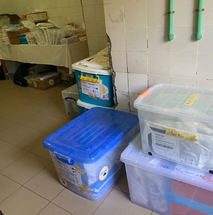 Supplies for training in Madagascan hospital