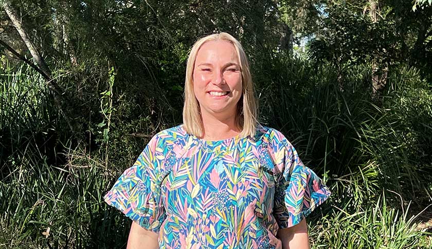 Hawkesbury District Health Service Registered Nurse and Midwife Angela Lovering standing in a sunny outdoor setting