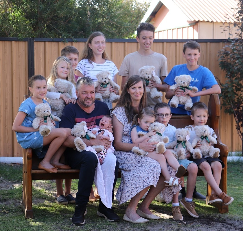 Parents Ngaire and Troy Kiernan have welcomed their 11th baby, Florence, born at St John of God Mt Lawley Hospital