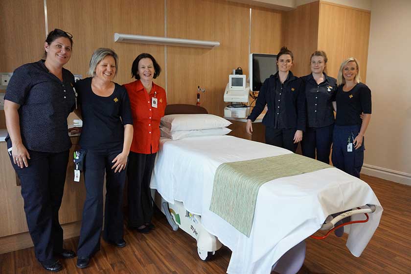 Midwifery team in the new family birthing suite at SJG Mt Lawley Hospital
