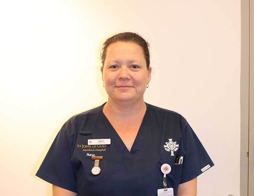 St John of God Murdoch Hospital caregiver April Santoro