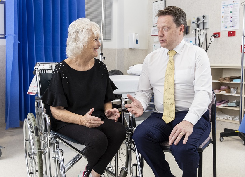 Piers Yates and patient, looking after orthopaedic health