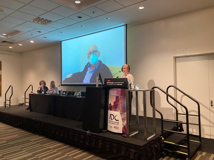 Credentialed Diebetes Educator Shona Vigus from St Johhn of God Murdoch Hospital presents at the Australasian Diabetes Conference in 2022. 