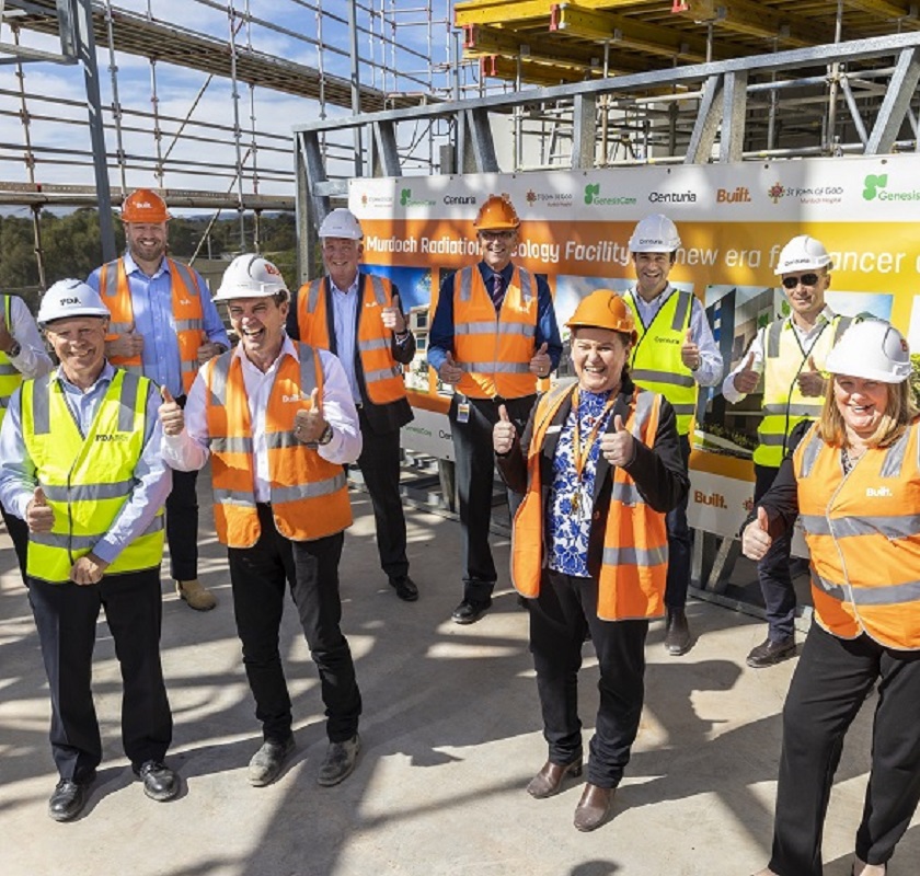 St John of God Murdoch Hospital radiation oncology topping out