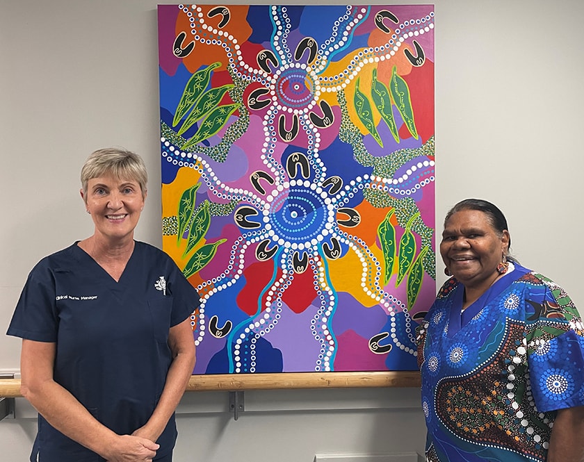 Artwork titled Birthing on Country by Aboriginal artist Janetia Knapp
