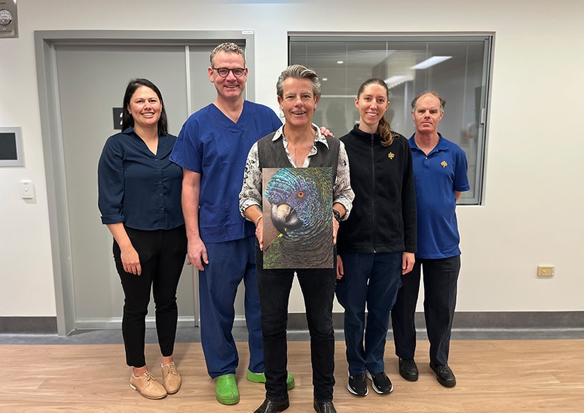L – R: Pastoral Practitioner Elly Welke, Cardiothoracic Surgeon Dr Jurgen Passage, Simon Tweed, Nurse Unit Manager Claudia Spittle, Environmental Services Assistant Gareth Hudson