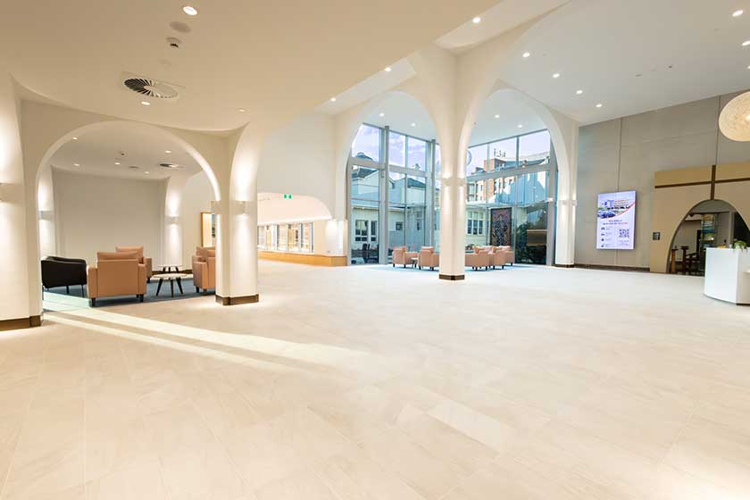 A design mock-up of the redeveloped hospital foyer