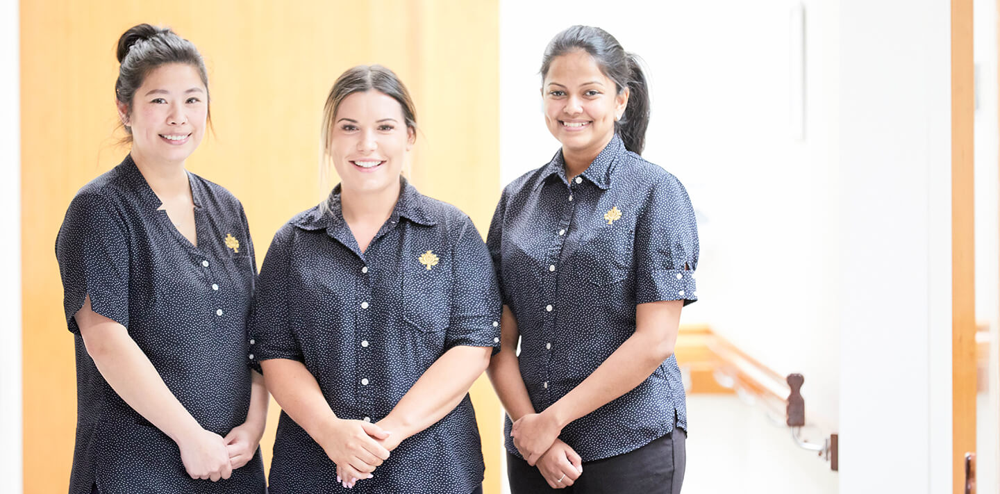 Three caregivers at St John of God Healthcare