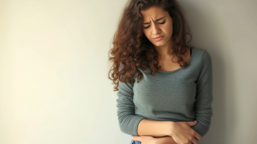 Image of women clutching stomach