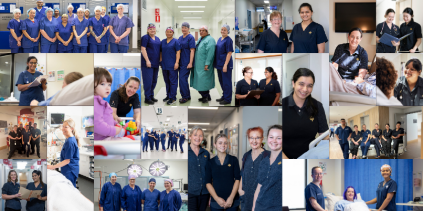 Collage of nurses at St John of God Health Care