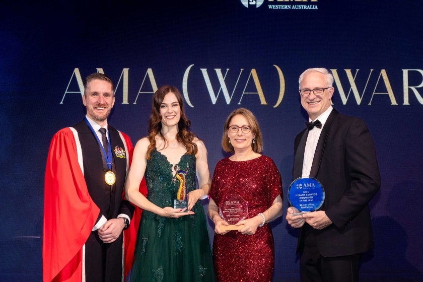 St John of God Health Care has been honoured with three awards at the AMA (WA)’s 2025 Awards night