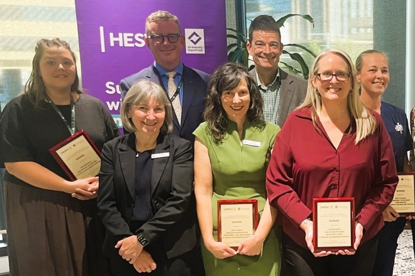 Caregivers with their Tony Howarth Awards