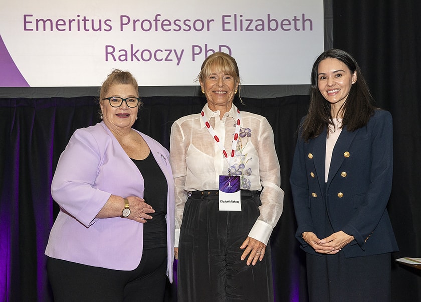 Hon. Sue Ellery MLC, Emeritus Prof. Elizabeth Raloczy PhD, Carla Bonev SJOG
