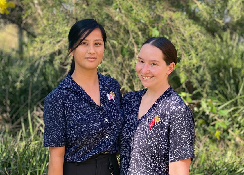 Caregivers Nisha and Danielle midwifery scholarship