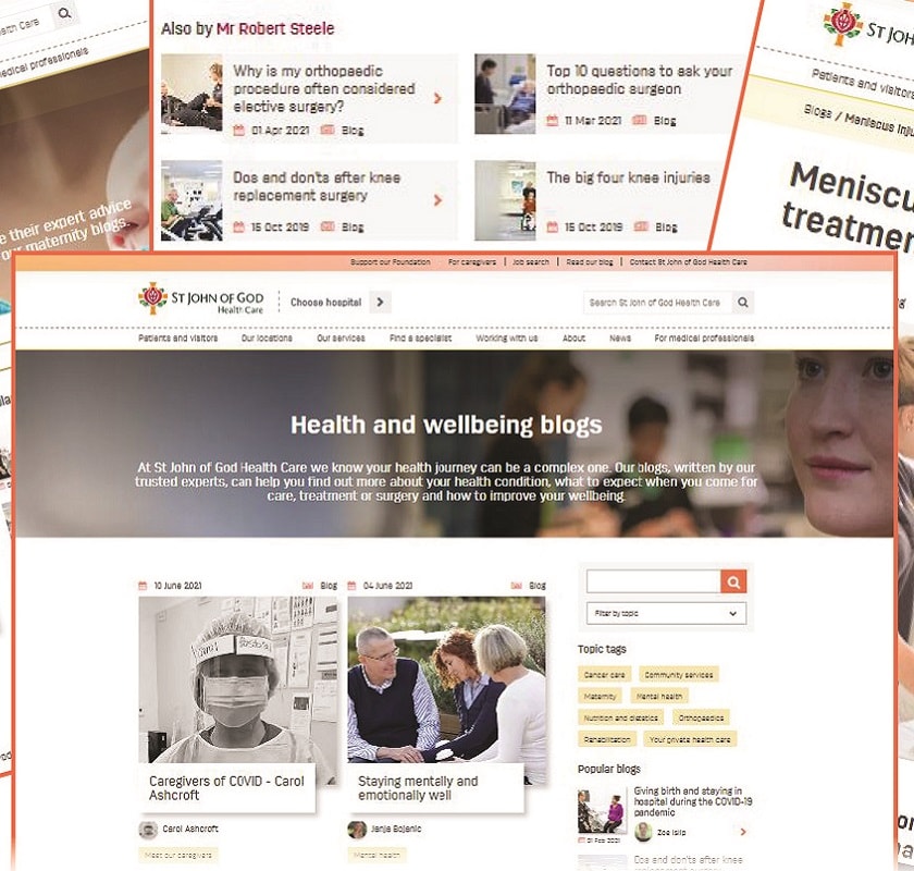 St John of God Health Care has launched a new health and wellbeing blog