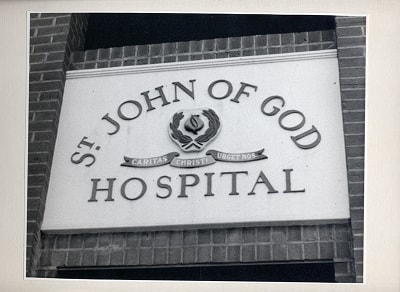 Sign with the words 'St John of God Hospital'