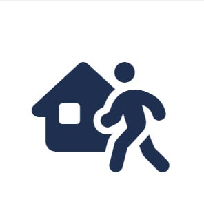 blue shared  accommodation icon