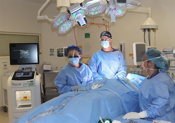 Caregivrs on the theatre with Trident HD technology at St John of God Murdoch Hospital.
