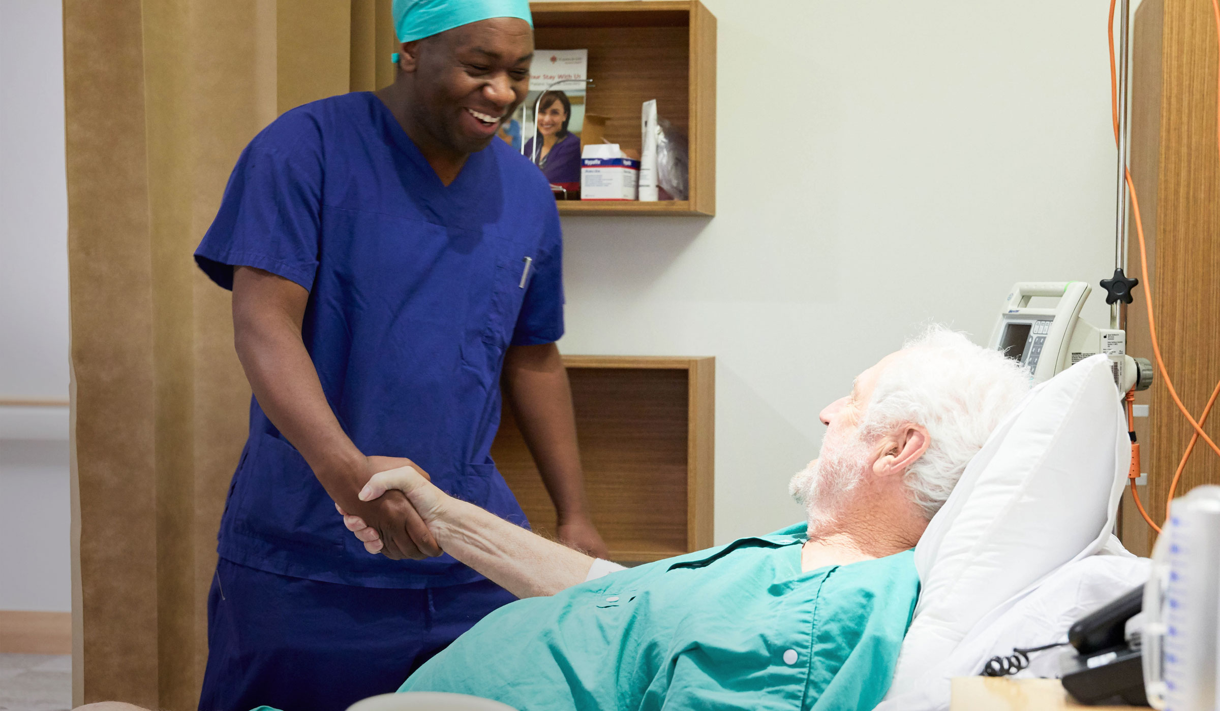 Cancer care, patient with nurse