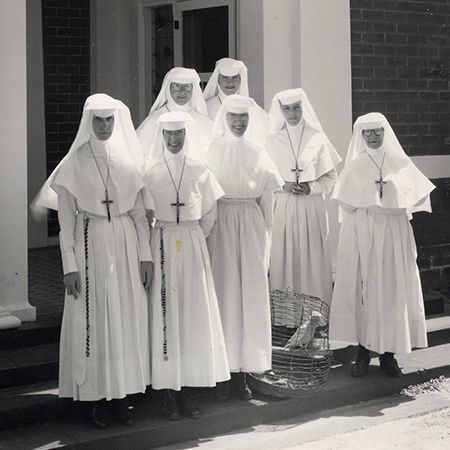 group sisters outside