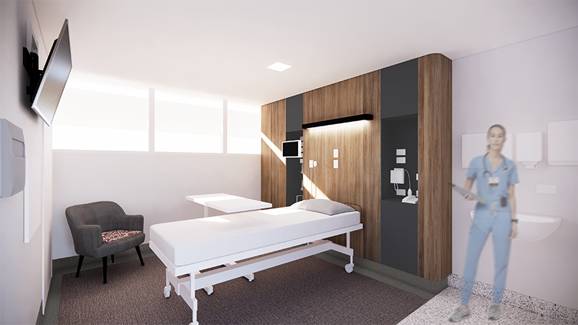 Render of St John of God Subiaco Hospital’s pandemic ward