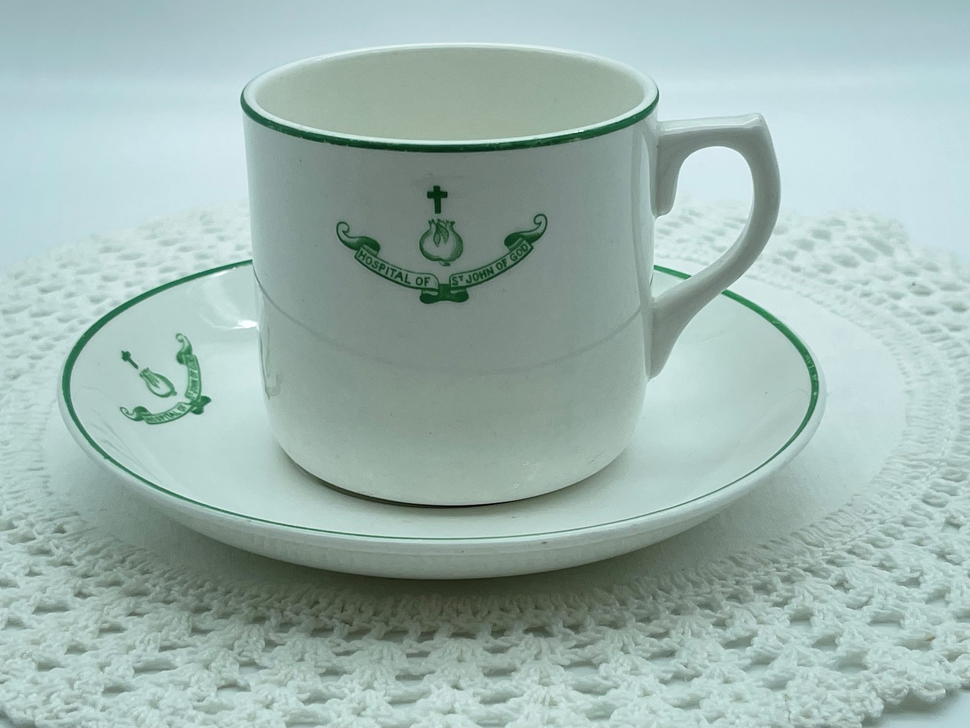 Cup, saucer and doily from the heritage collection.