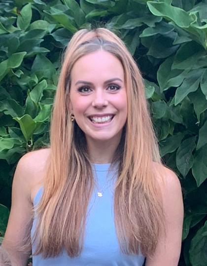 Scholarship recipient Rebecca Mulvogue smiles widely