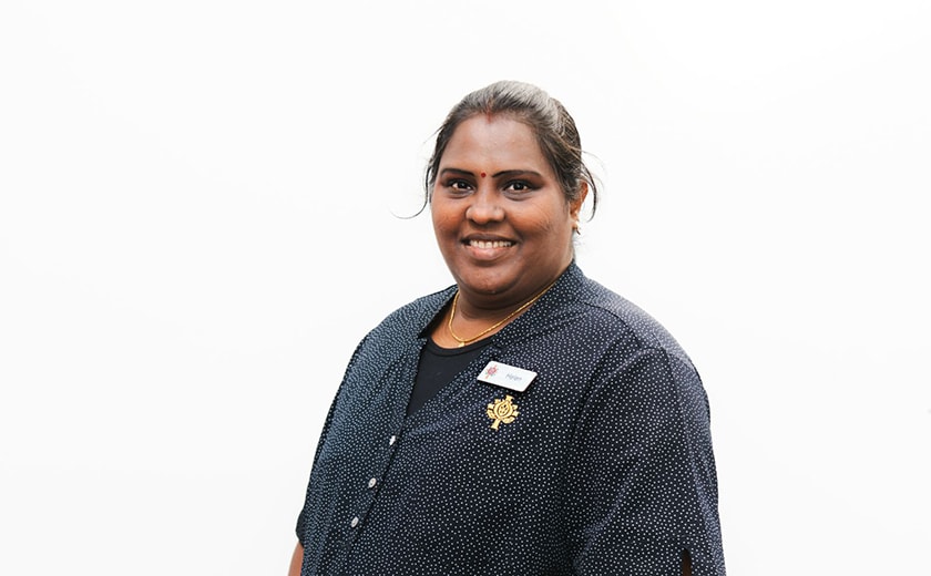 Image of Helen Nadar Sister Bridget Clancy Scholarship recipient behind white background