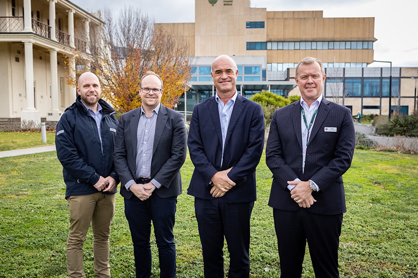 H.Troon Director James Troon, BESIX Watpac New Business Manager Seamus Egan, BESIX Watpac Vic General Manager Simon Ballard, SJOGBH CEO Alex Demidov