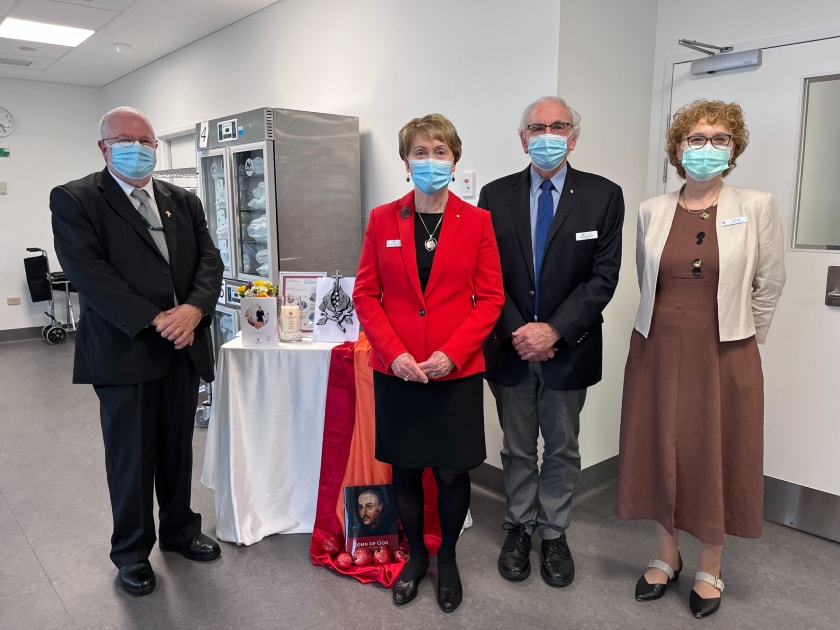 Opening of the St John of God Subiaco Eye Hospital - SJG Health Care Trustee Rev Dr Joseph Parkinson, SJG Health Care Board Chair Hon Kerry Sanderson AC CVO, SJG Health Care Trustee Chair Hon Neville Owen AO, and SJG Subiaco Hospital Director of Nursing Adj Prof Jenny Brenton