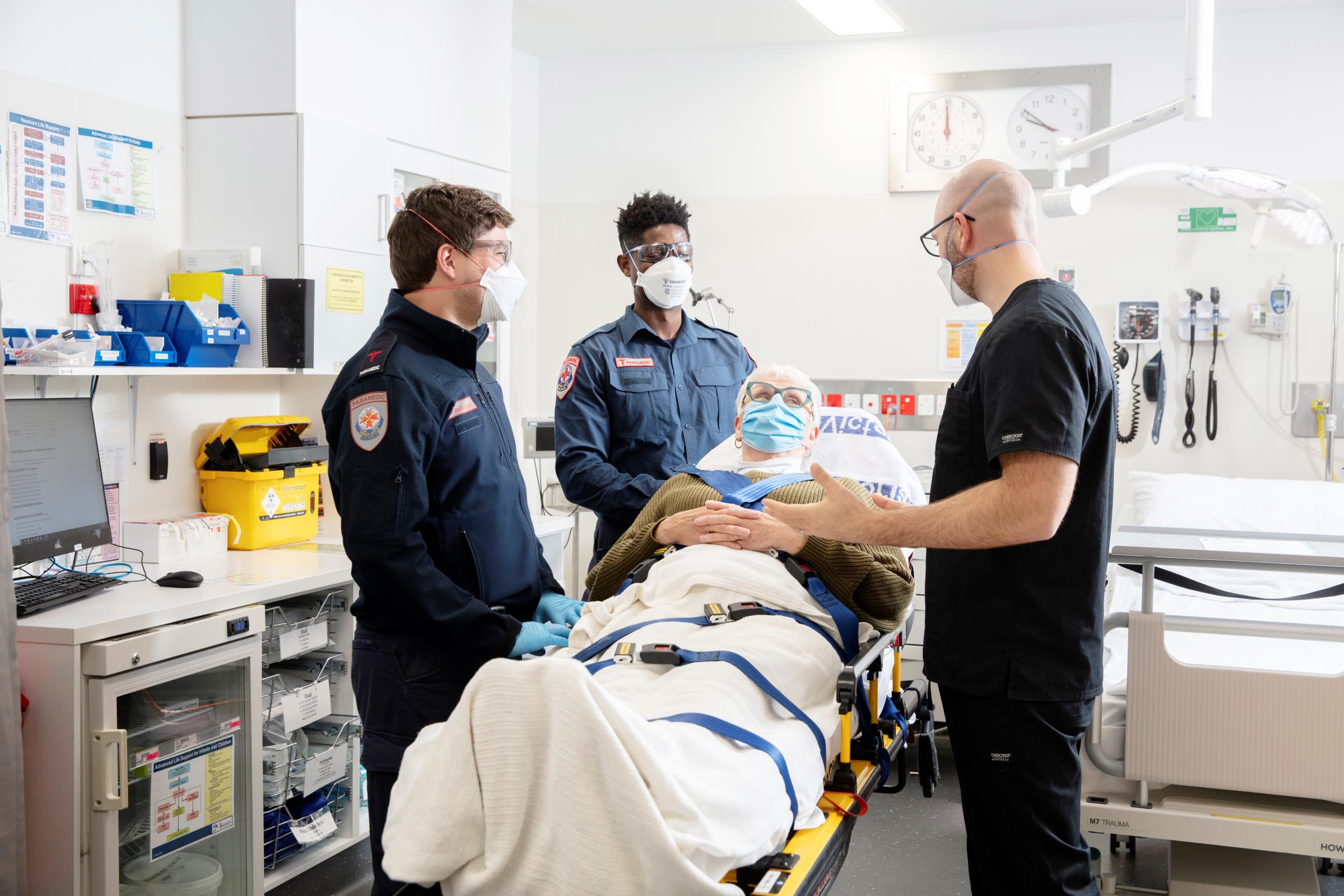 Emergency team treating patient