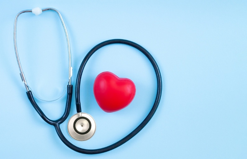 A stethoscope with a love heart