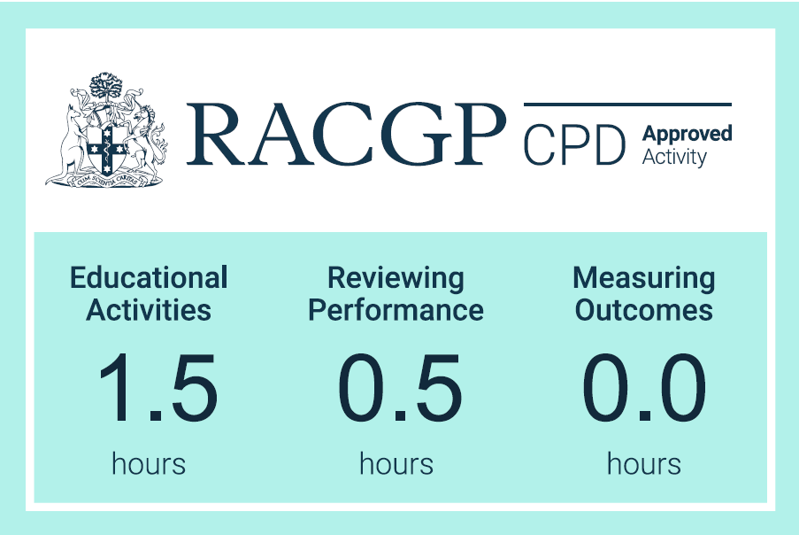RACGP points EA 1.5 hours RP 0.5 hours