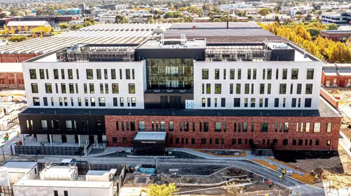 Drone shot from the outside of the new St John of God Midland Private Hospital