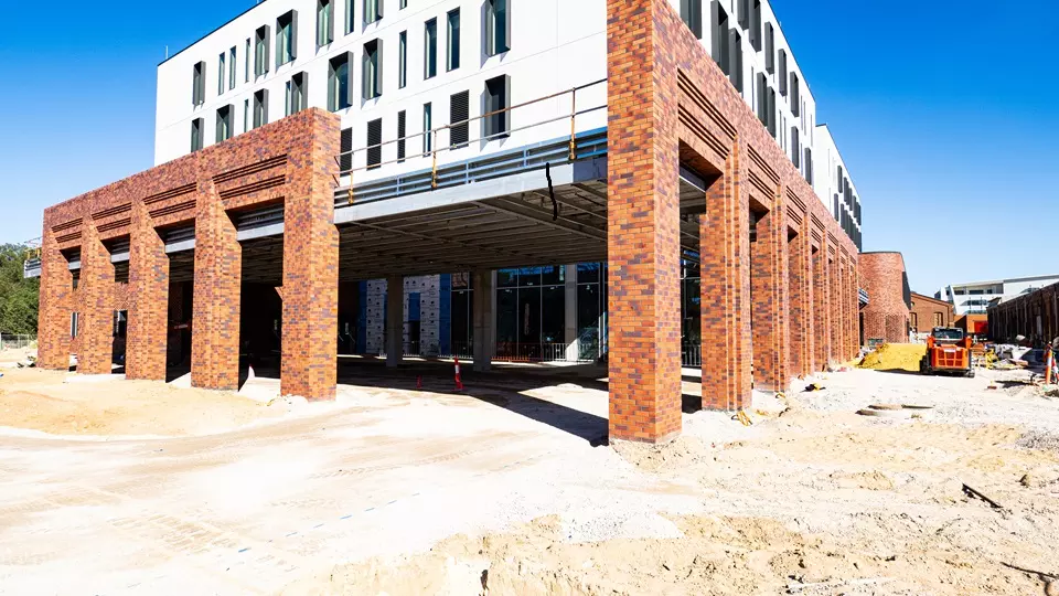 Construction works on the outside of the new Midland Private hospital